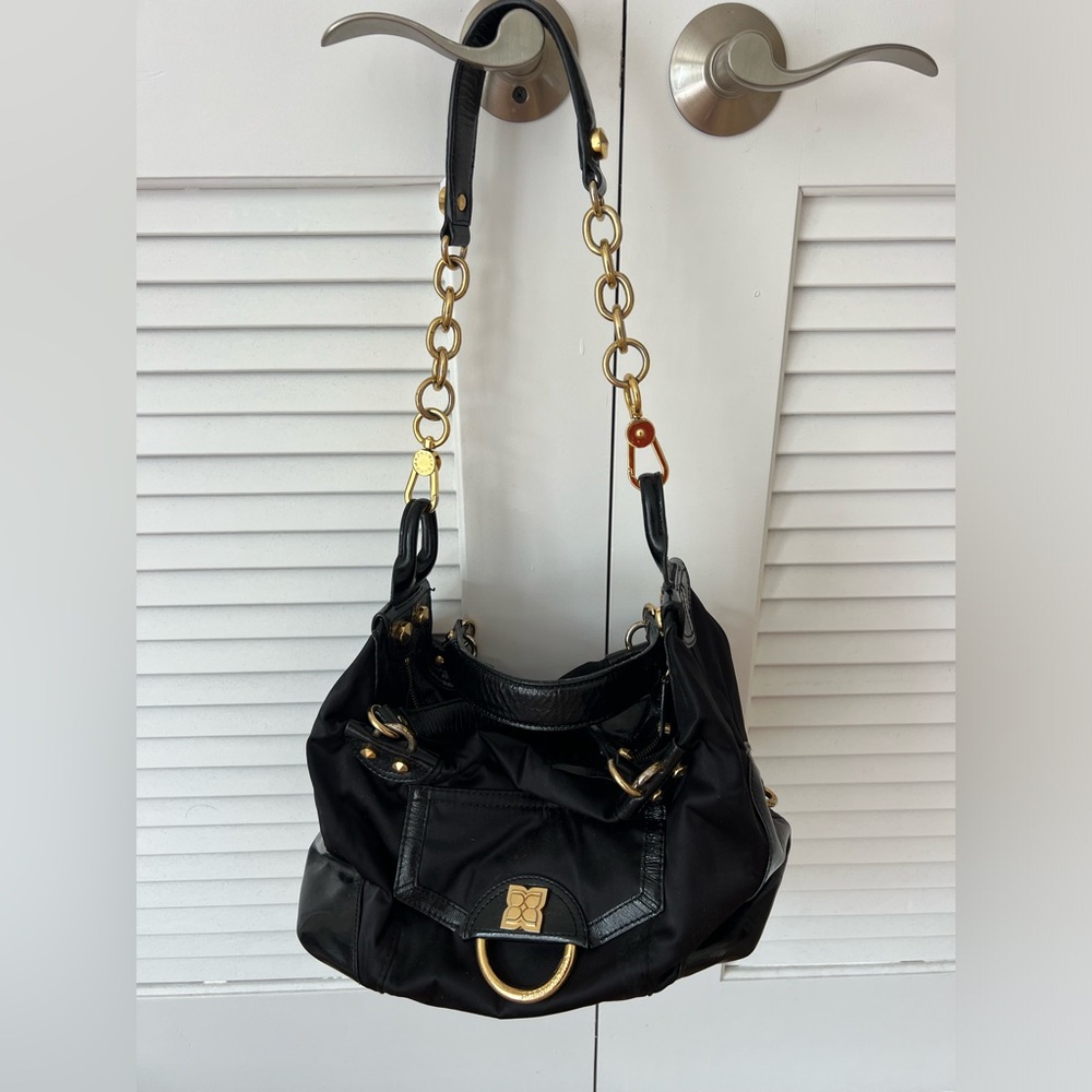BCBG MAXAZRIA Black & Gold Purse